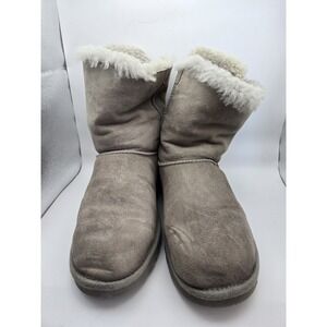 UGG Bailey Bow Size‎ 8 Gray Fair Condition
